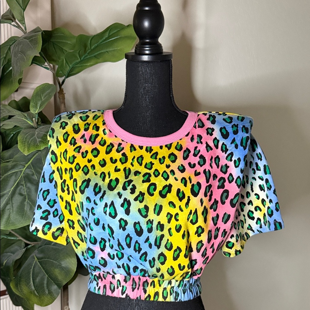 GREY LAB Leopard Print Crop Top